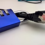 Abstract illustration showing a digital shield and circuit lines symbolizing data protection and artificial intelligence privacy